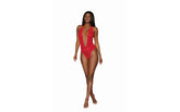 Dreamgirl Lingerie Heart Back Deep V-Neck Womens Sexy Teddy Teddies and Bodysuits